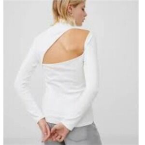 Nordstrom Womens French Connection Roy Viscos Top White M‎ Open Back